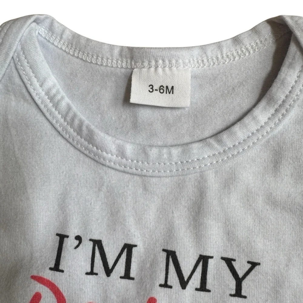 Graphic Long Sleeve Onesie Bodysuit I’m Daddy’s Girl and my mommy’s world 3-6M
